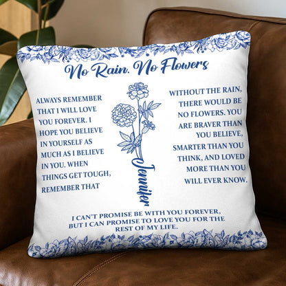 Birthday Gift For Women Birth Flower - Personalized Pillow