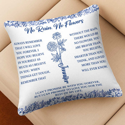 Birthday Gift For Women Birth Flower - Personalized Pillow
