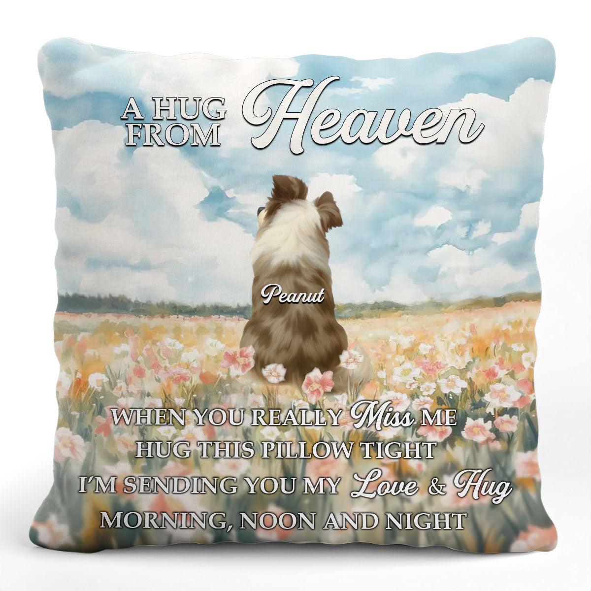 Hug From Heaven - Dog Memorial - Personalized Pillow