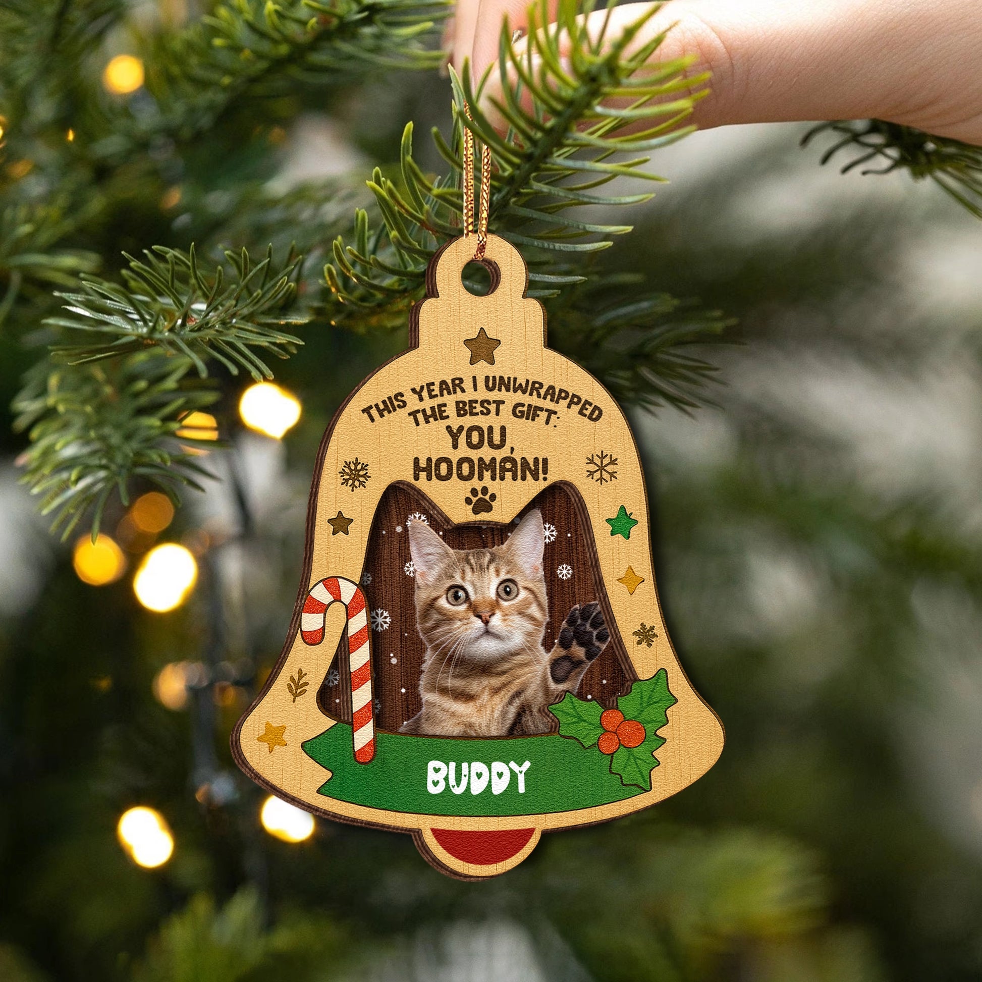 Personalized 2-Layer Wooden Cat Christmas Ornament With Photo And Name - Holiday Keepsake Gift WC-HN26-TT31web4