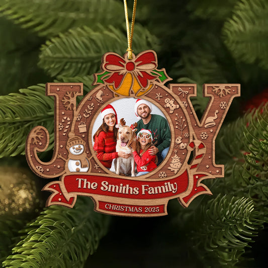 Personalized 2-Layer Wooden Christmas Ornament - Custom Photo Family Keepsake-MKweb4