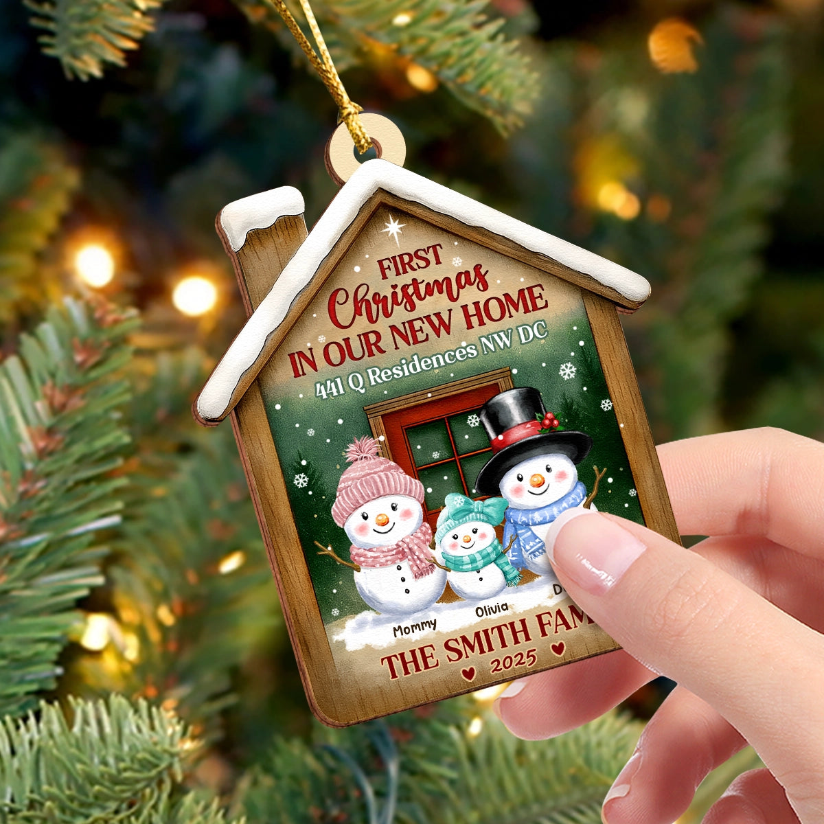 Personalized 2-Layer Wooden Ornament - Our New Home 2025 - First Christmas UWOCPD-HN34-TT46web2