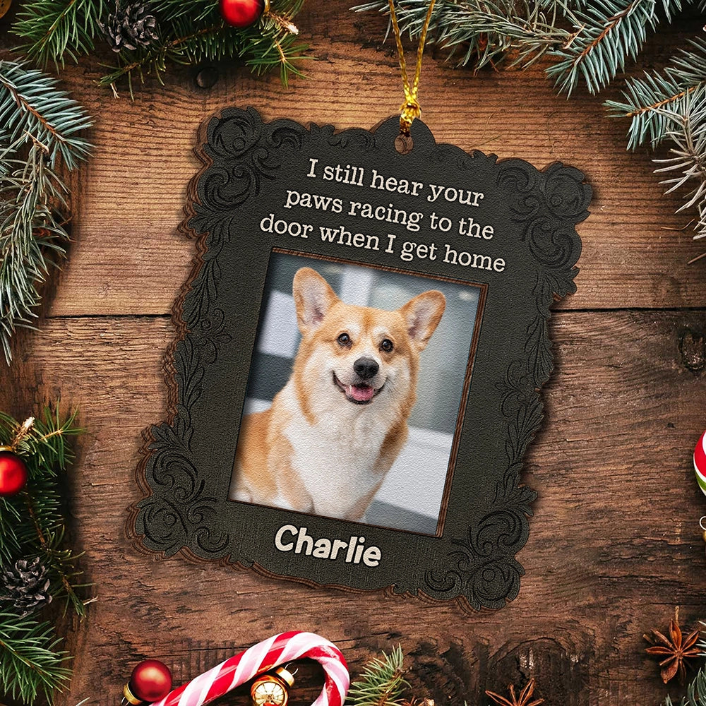Personalized 2-Layer Wooden Pet Memorial Ornament With Photo - Custom Dog Or Cat Remembrance Gift UWOCP2A-HN29-HN19080418web2