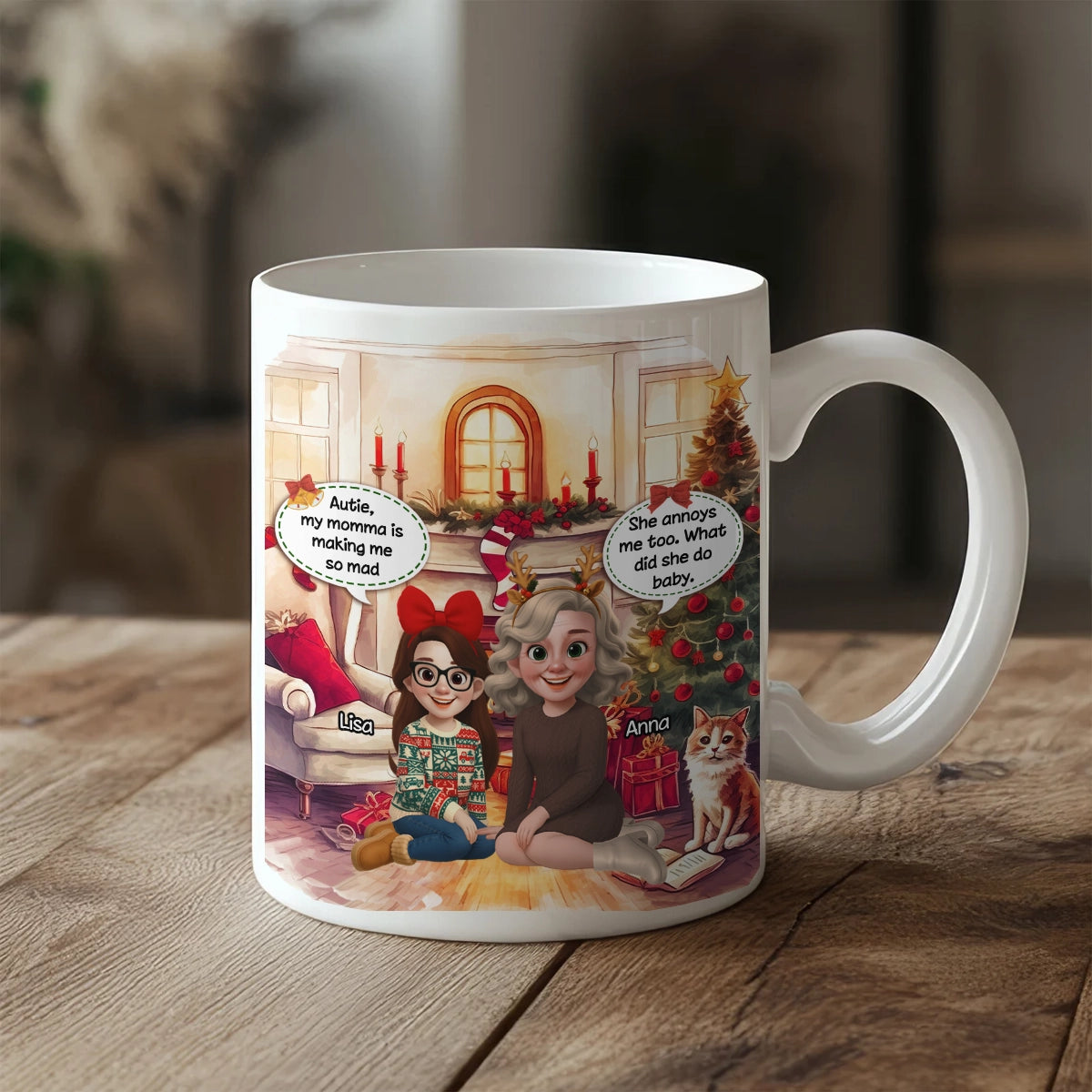 Personalized Aunt and Niece Mug - Funny Christmas Gift for Auntie, Holiday Coffee Cup web3