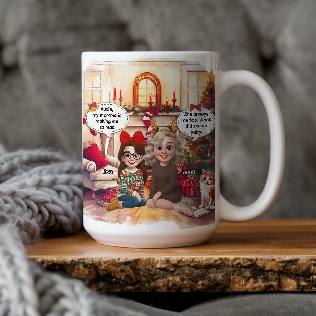 Personalized Aunt and Niece Mug - Funny Christmas Gift for Auntie, Holiday Coffee Cup web4