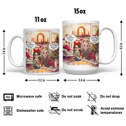 Personalized Aunt and Niece Mug - Funny Christmas Gift for Auntie, Holiday Coffee Cup web5