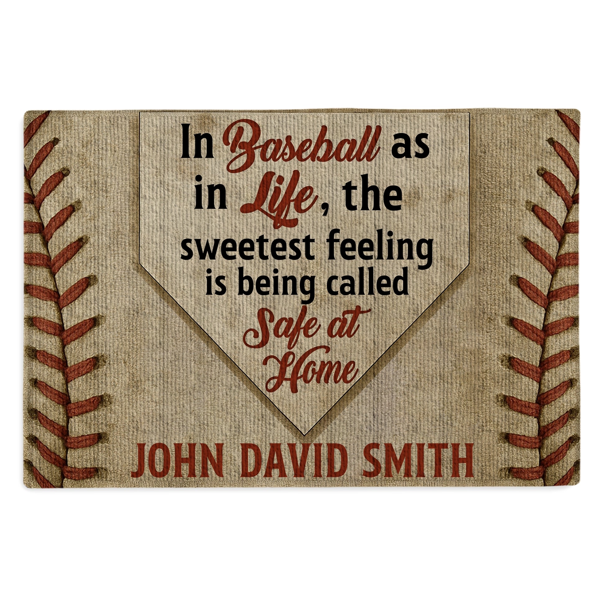 Personalized Baseball Doormat - Safe at Home Quote Custom Name Welcome Mat-DM-NM42-HN18080651-web-5