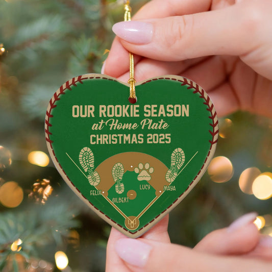 Personalized Baseball Heart Ceramic Ornament - Custom Rookie Season Christmas Decoration OH-NM45-HN18081859-web