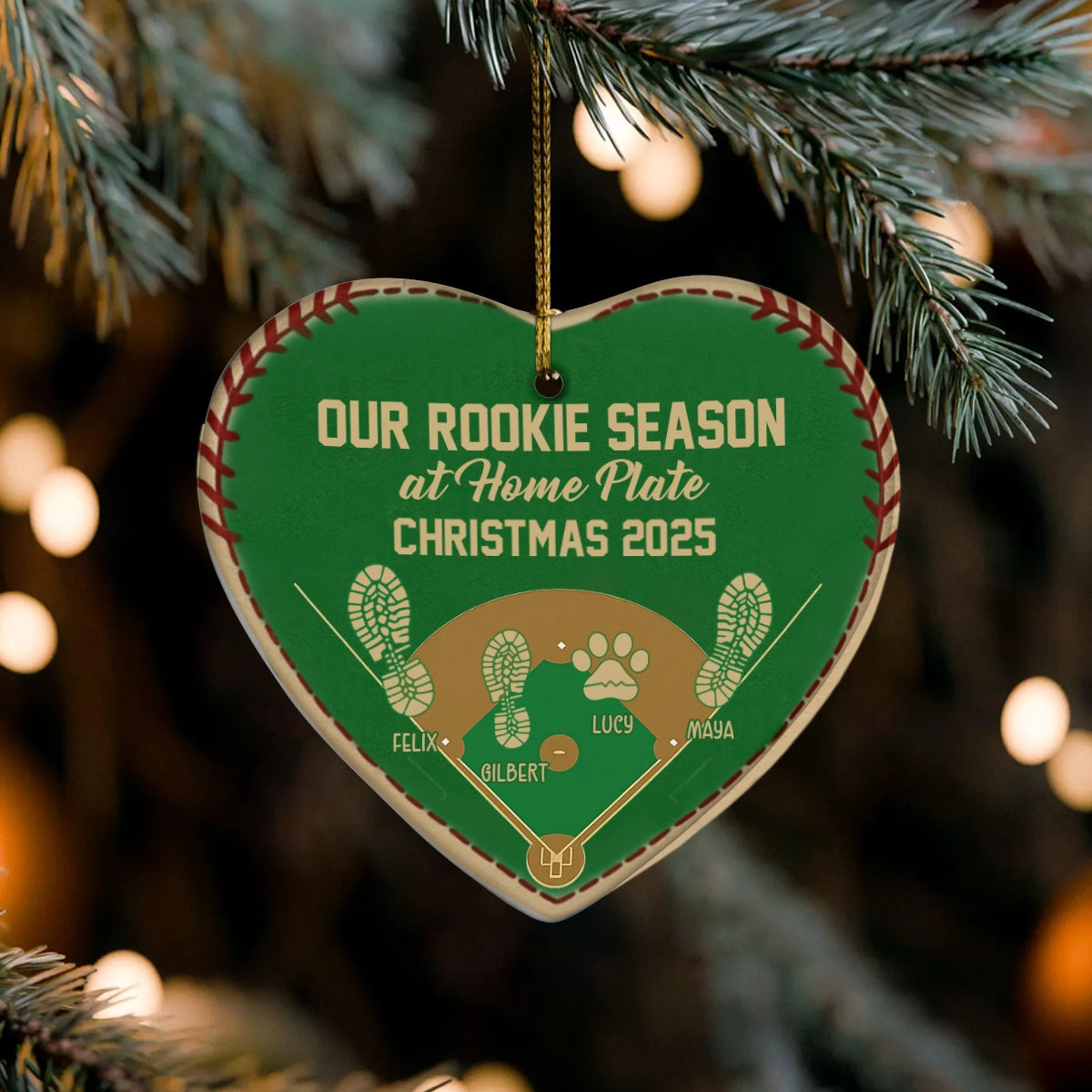 Personalized Baseball Heart Ceramic Ornament - Custom Rookie Season Christmas Decoration OH-NM45-HN18081859-web2