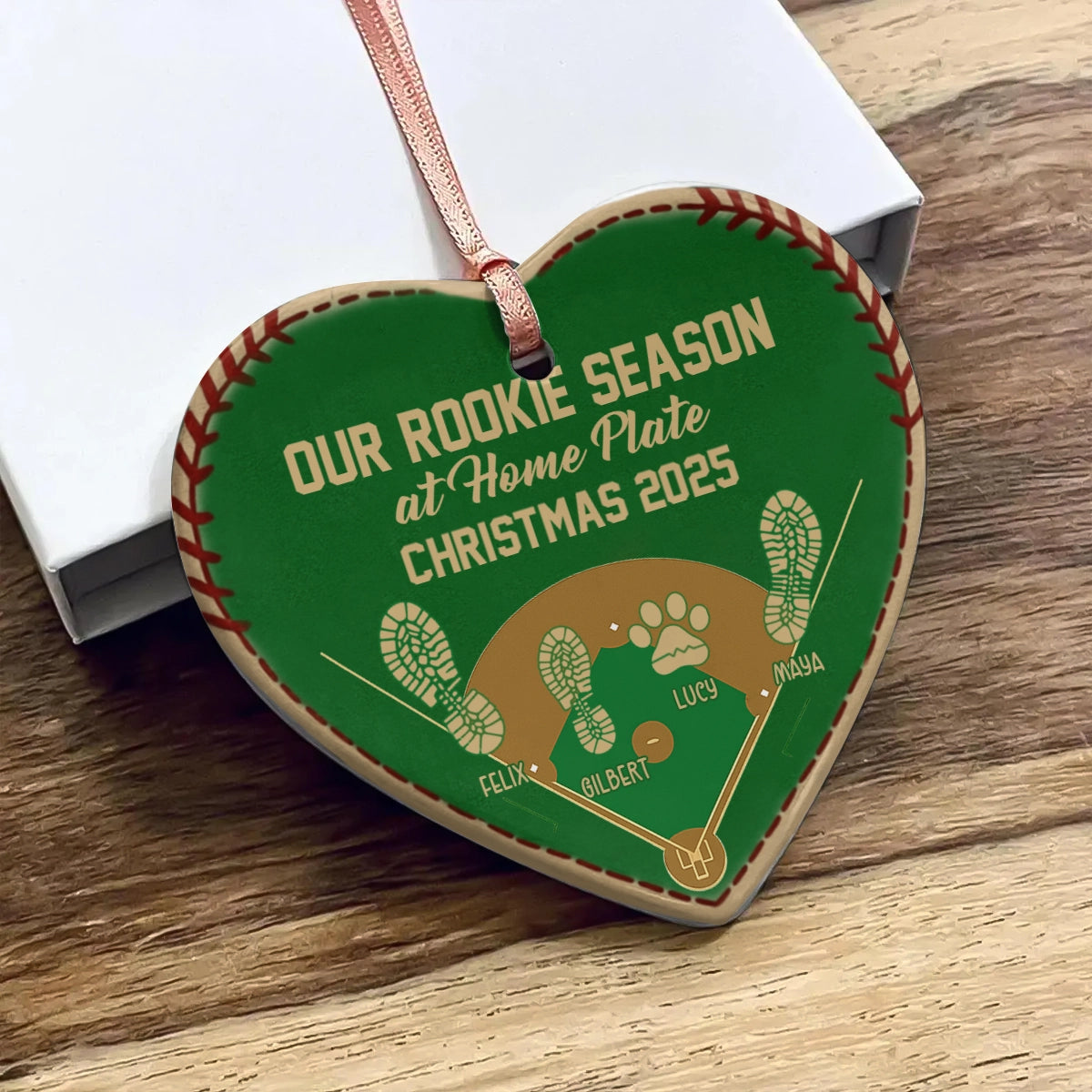 Personalized Baseball Heart Ceramic Ornament - Custom Rookie Season Christmas Decoration OH-NM45-HN18081859-web3