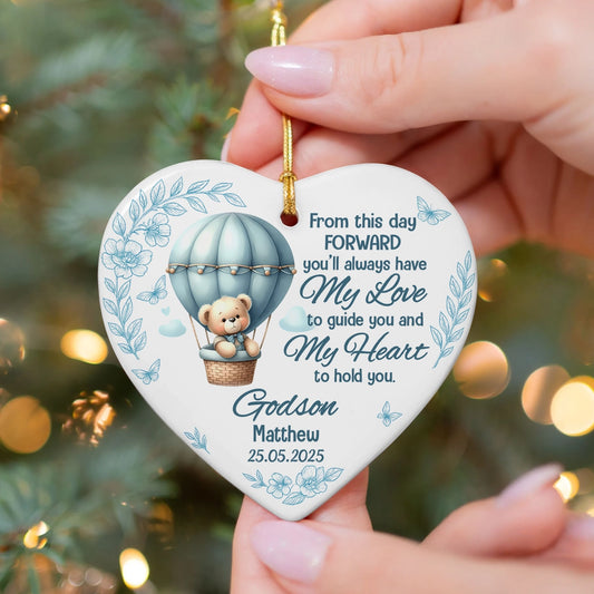Personalized Ceramic Heart Ornament - Godchild Gift - You'll Always Have My Love OH-HN18-TT19Web1