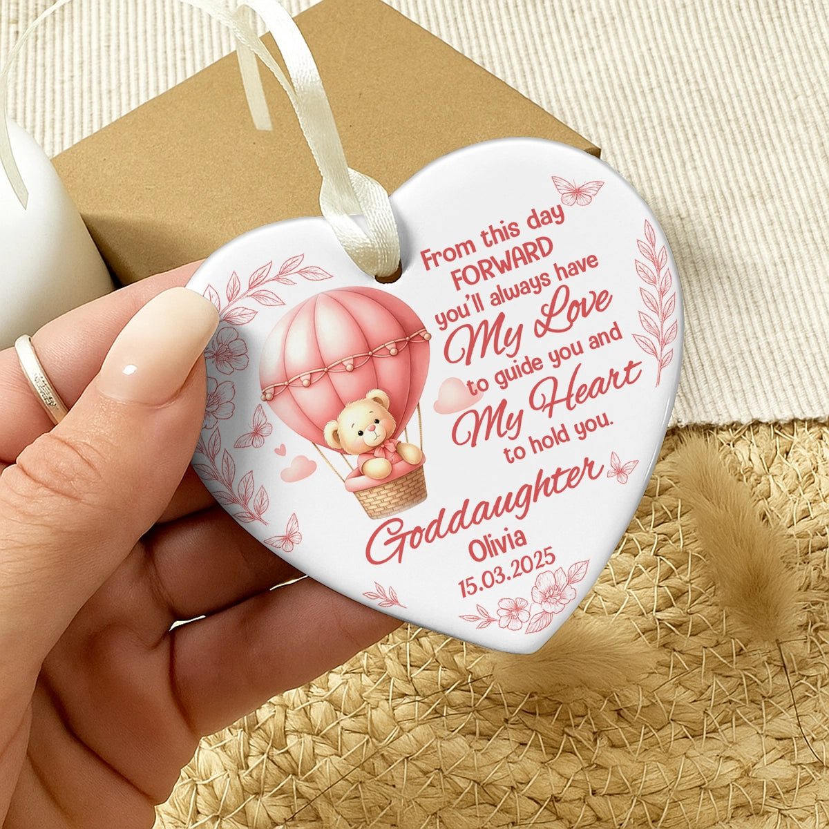 Personalized Ceramic Heart Ornament - Godchild Gift - You'll Always Have My Love OH-HN18-TT19Web4