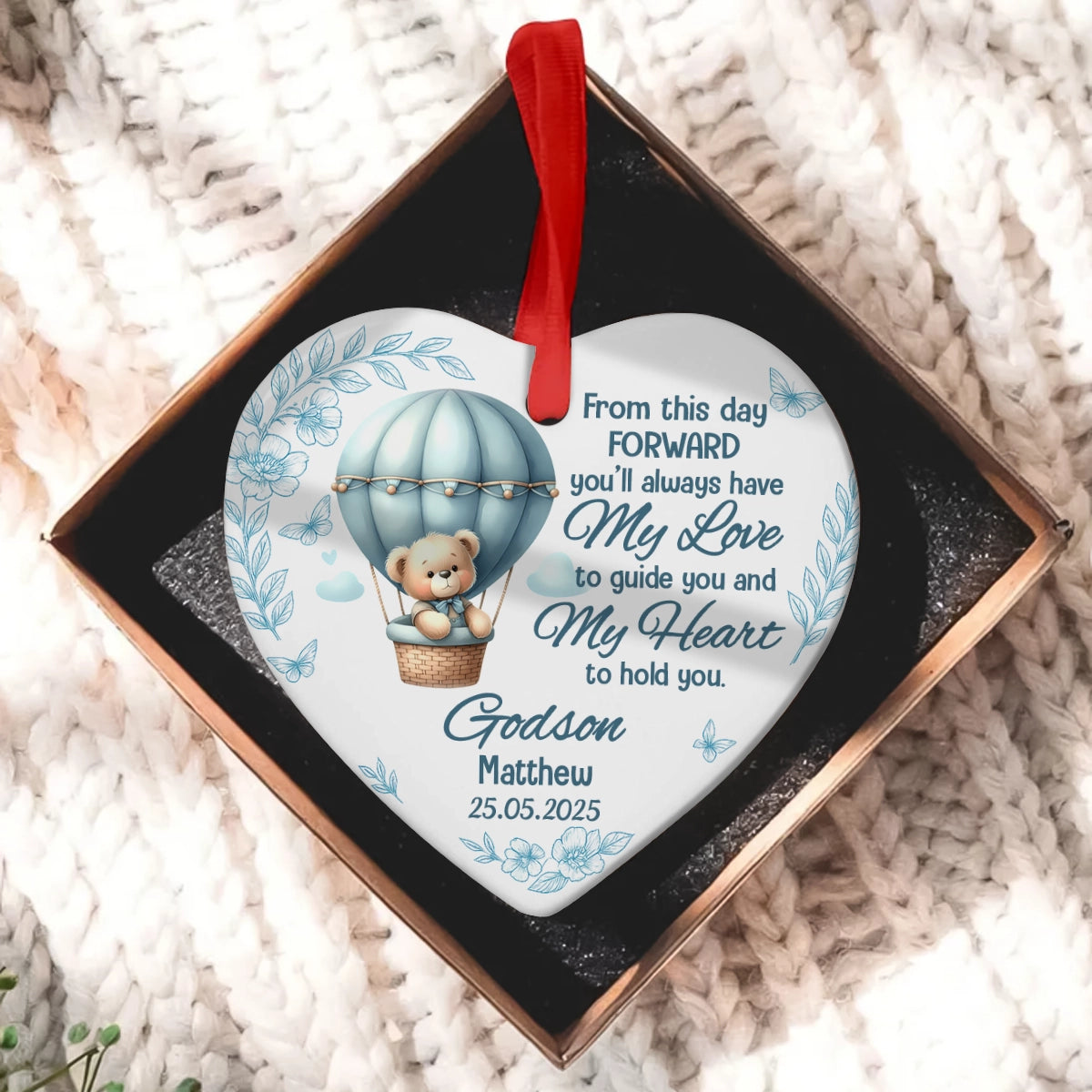 Personalized Ceramic Heart Ornament - Godchild Gift - You'll Always Have My Love OH-HN18-TT19Web6