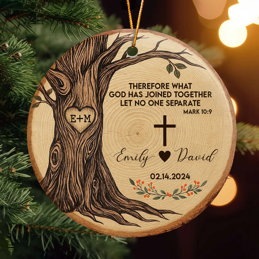 Personalized Christian Wedding Ornament - Custom Ceramic Keepsake Gift-OR-KL47-TT21-web1
