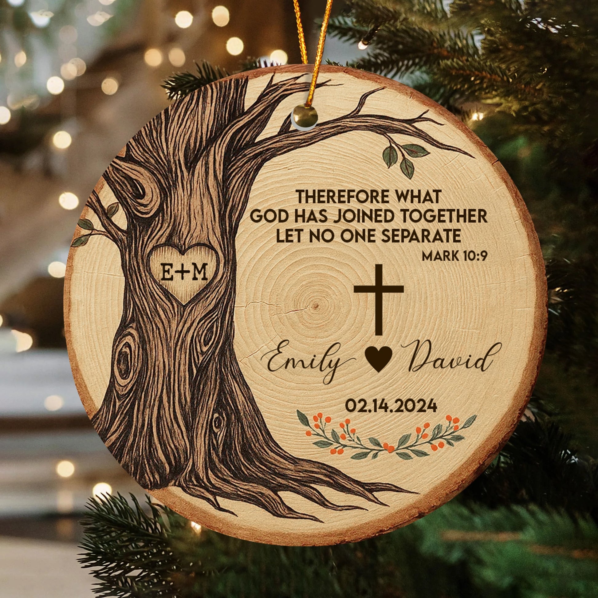 Personalized Christian Wedding Ornament - Custom Ceramic Keepsake Gift-OR-KL47-TT21-web2