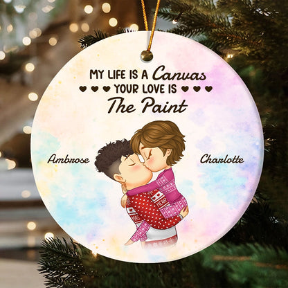 Personalized Couple Ceramic Ornament - Love Quote Christmas Gift for Him & Her-OR-HN01-TT79Web2