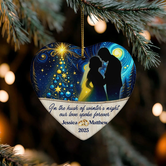 Personalized Couple Ceramic Ornament - Romantic Heart Keepsake with Names & Year-OH-HN17-TT18-Web2
