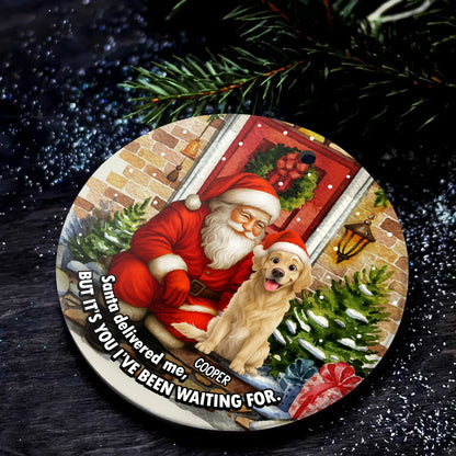 Personalized Dog Ceramic Ornament - Santa Delivered Me Christmas Gift-web4