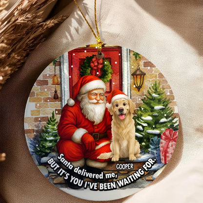 Personalized Dog Ceramic Ornament - Santa Delivered Me Christmas Gift-web5