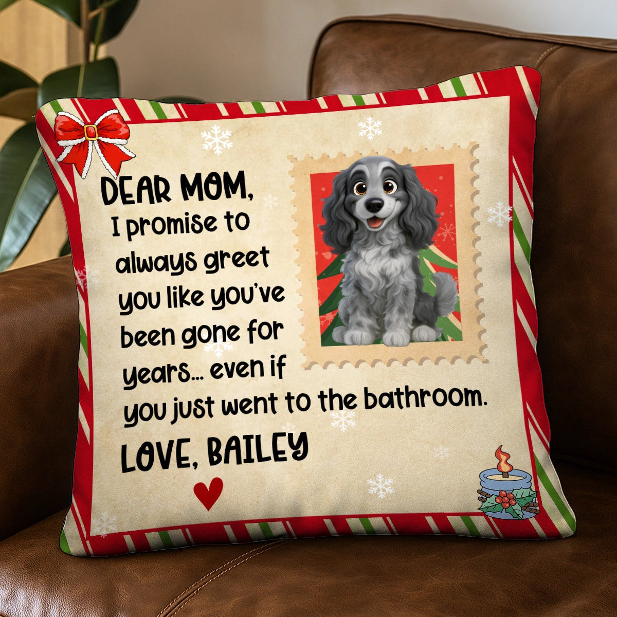 Personalized Dog Christmas Pillow – Cute Pet Message From Your Dog PL-NM36-TT12-web2