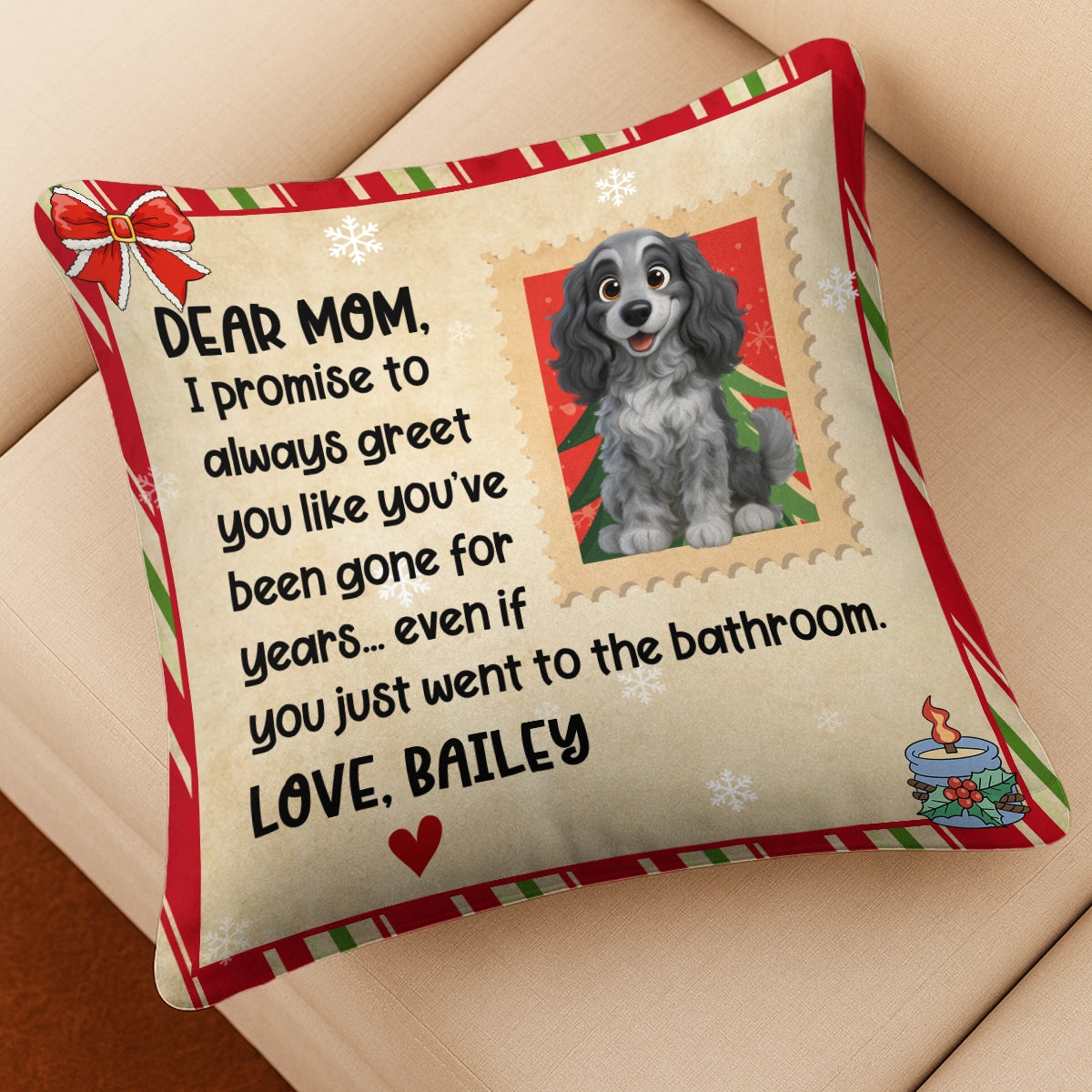 Personalized Dog Christmas Pillow – Cute Pet Message From Your Dog PL-NM36-TT12-web4