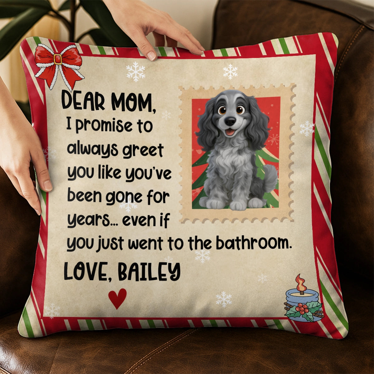 Personalized Dog Christmas Pillow – Cute Pet Message From Your Dog PL-NM36-TT12-web5