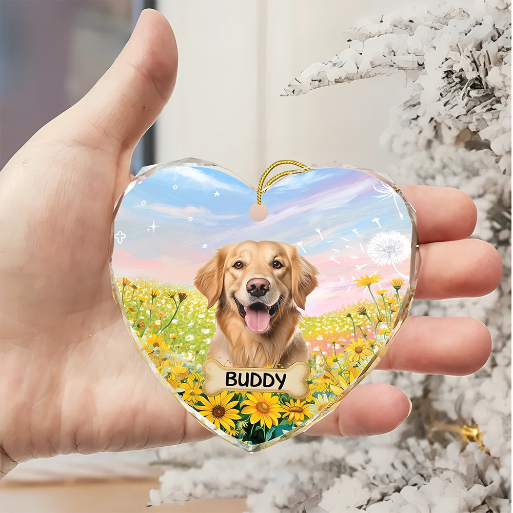 Personalized Dog Ornament - Custom Pet Photo & Name Heart Decoration-HO-HN20-TT24web2