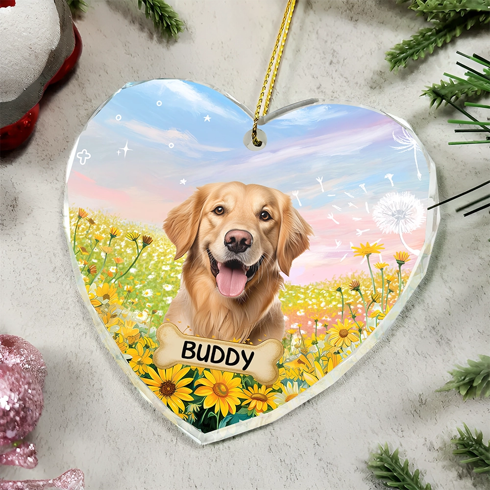 Personalized Dog Ornament - Custom Pet Photo & Name Heart Decoration-HO-HN20-TT24web3