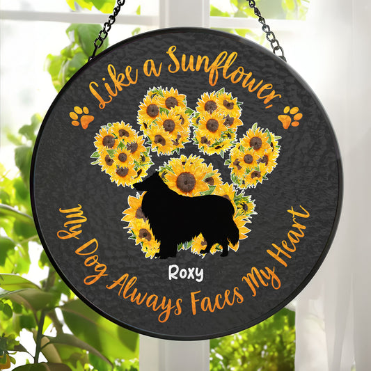 Personalized Dog Sunflower Suncatcher - Like A Sunflower - Window Hanging Ornament WG-KL16-HN15-web1