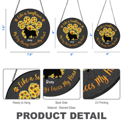 Personalized Dog Sunflower Suncatcher - Like A Sunflower - Window Hanging Ornament WG-KL16-HN15-web3