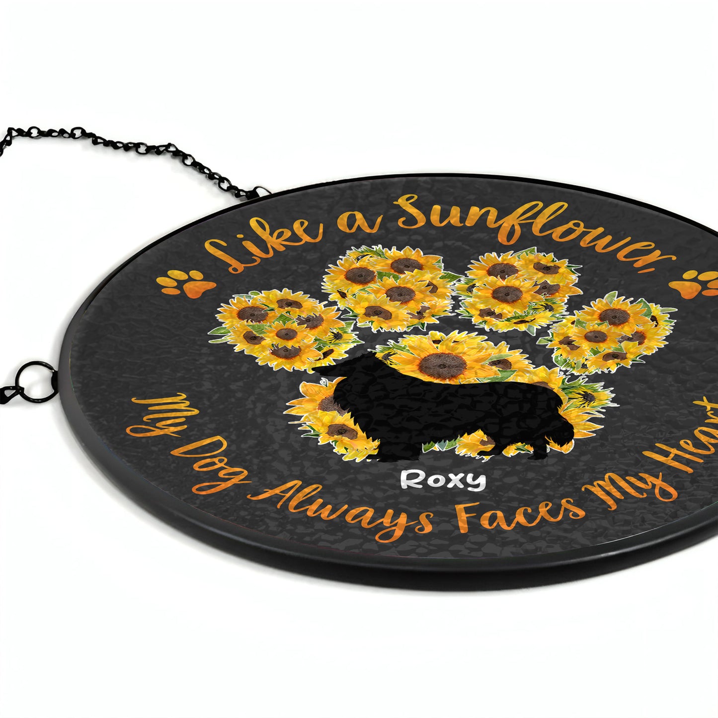 Personalized Dog Sunflower Suncatcher - Like A Sunflower - Window Hanging Ornament WG-KL16-HN15-web4
