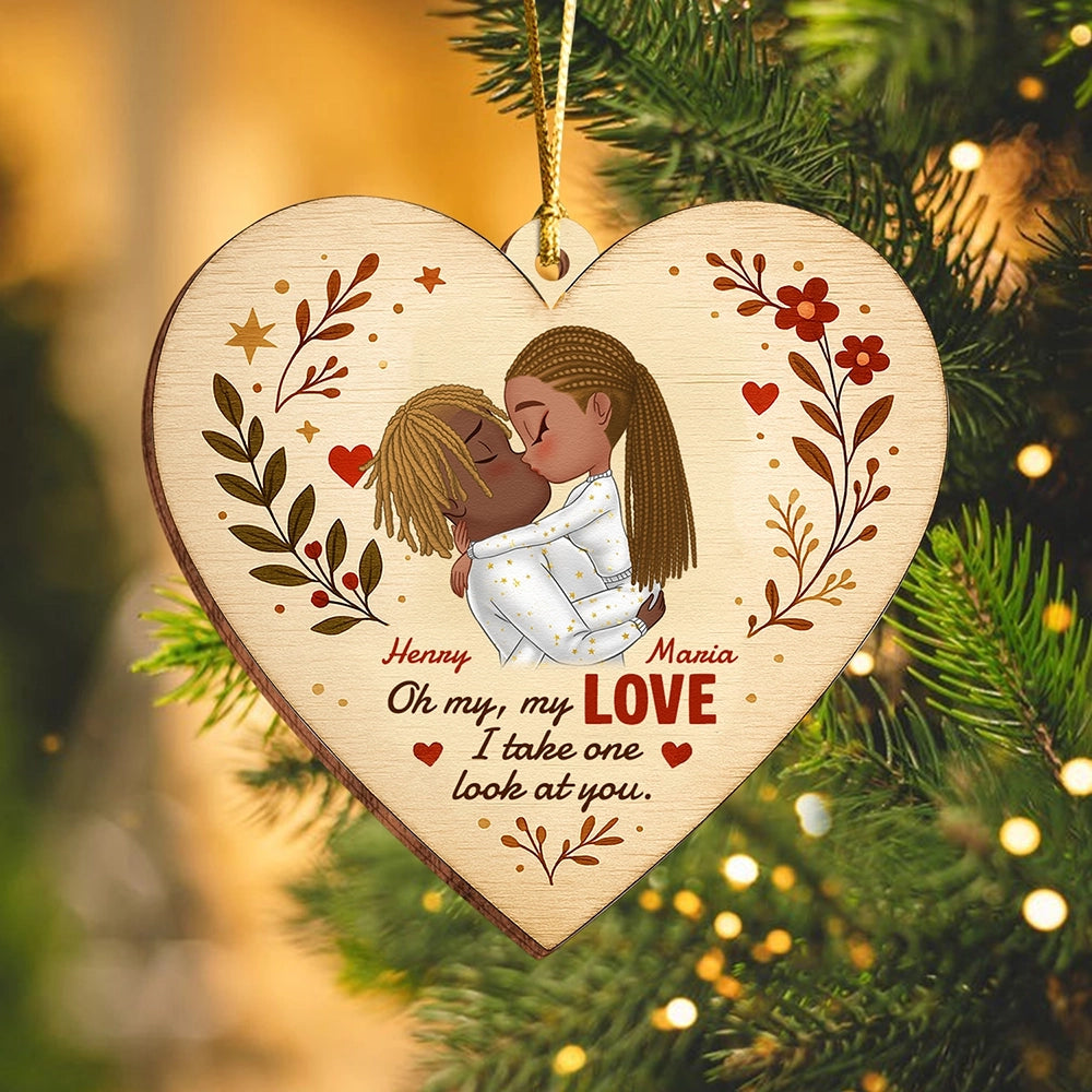 Personalized Double-Sided Wooden Ornament - "Oh My Love" Heart for Couples-UWOCPD-HN06-TT77web4