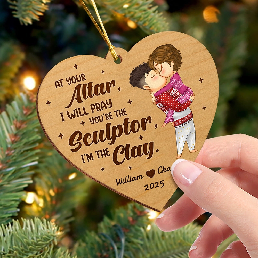 Personalized Double-Sided Wooden Ornament - Romantic Quote Couple Gift-UWOCPD-HN02-TT81web2