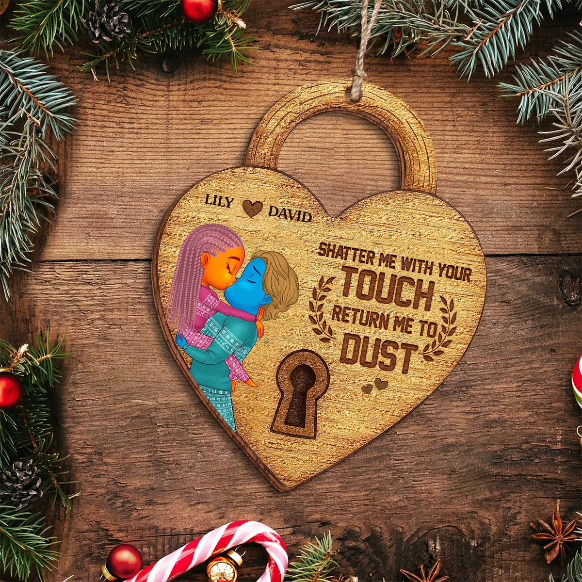 Personalized Double-Sided Wooden Ornament - Shatter Me With Your Touch, Return Me To Dust Web3