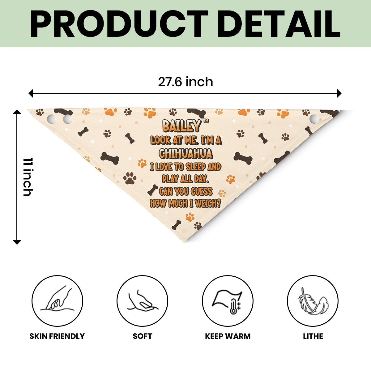 Personalized Pet Bandana - Custom Dog Bandana with Name Ansd Funny Quote-PB-KL34-HN12-web1