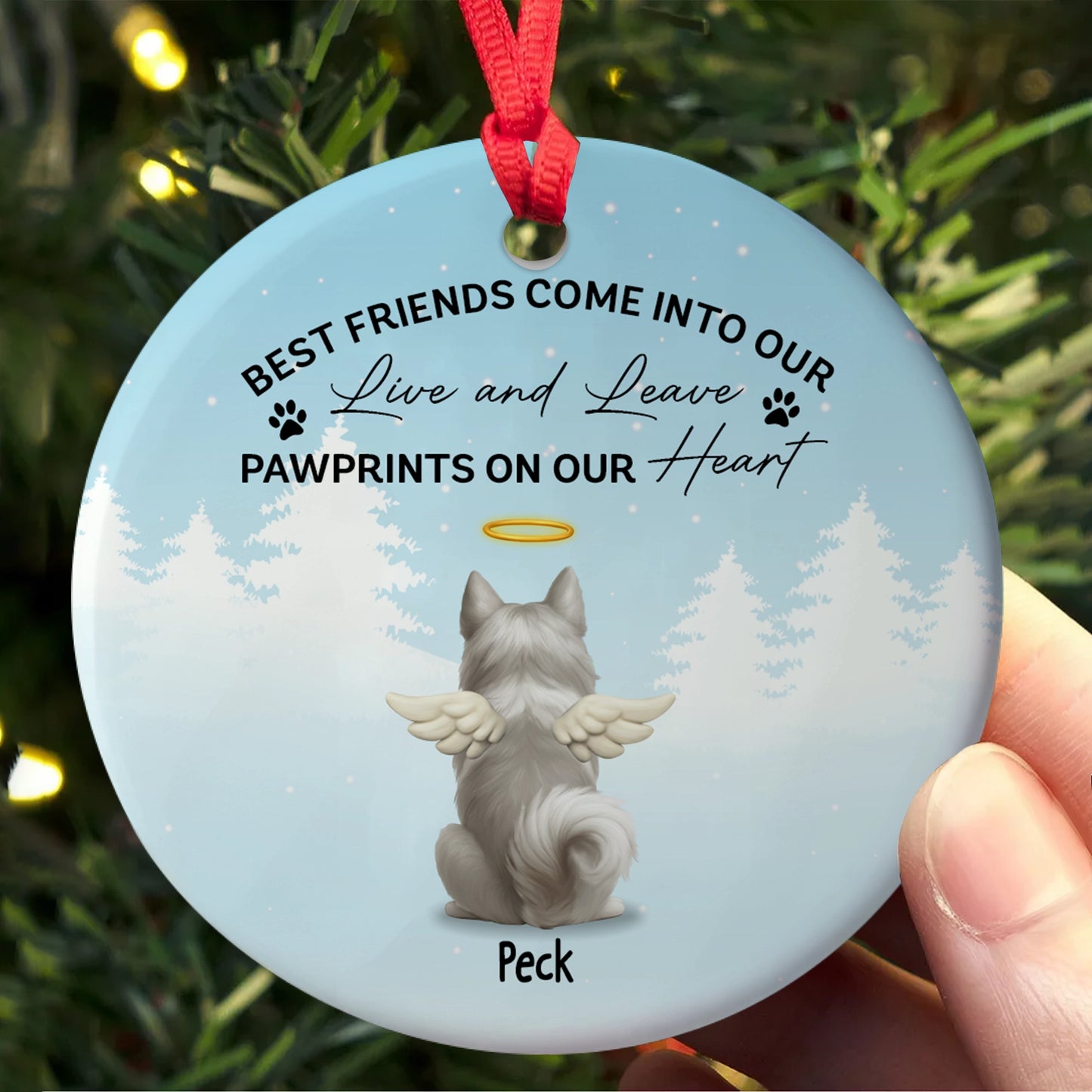 Personalized Pet Memorial Ceramic Ornament - Dog Loss Remembrance Gift-OR-HH11-YV68-web3
