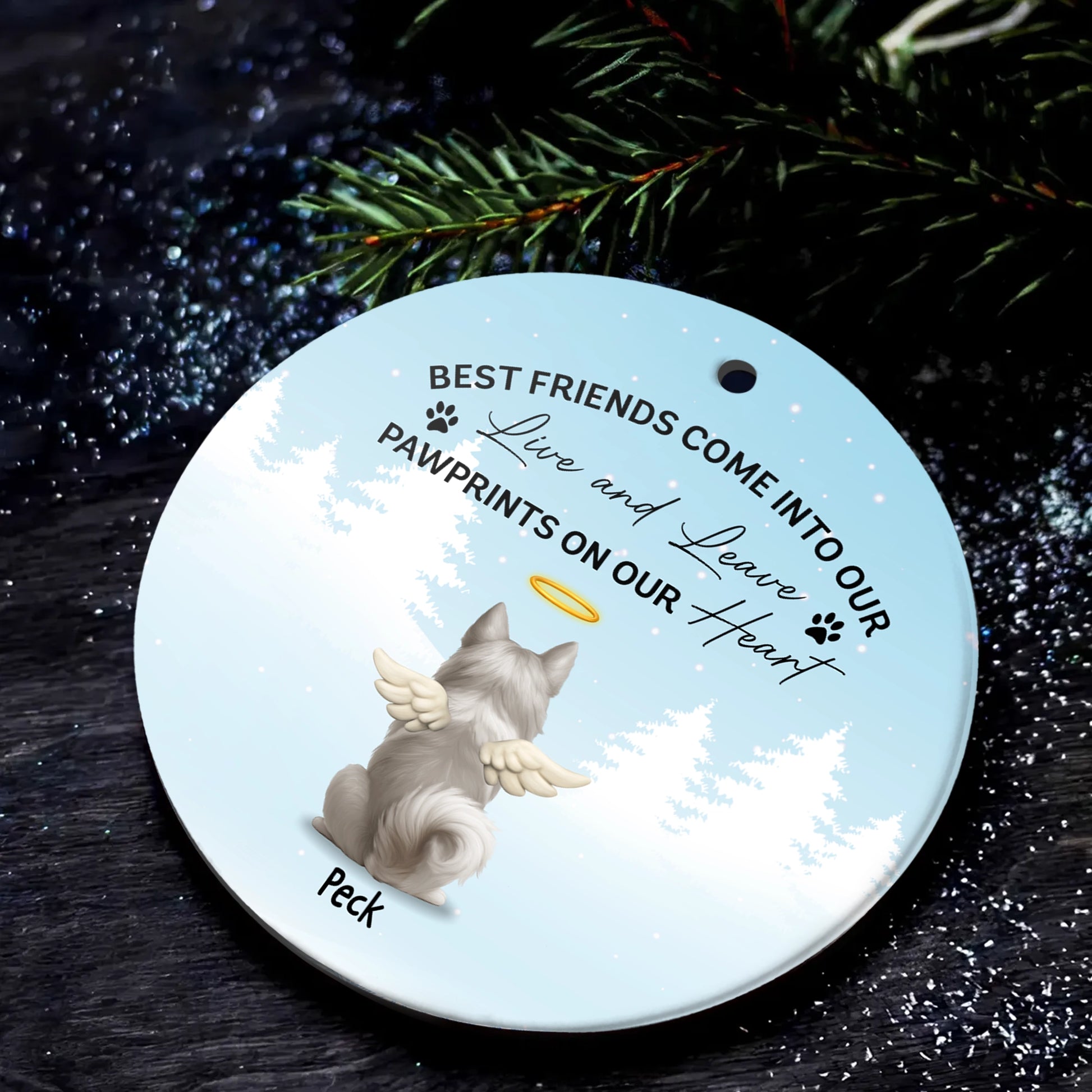Personalized Pet Memorial Ceramic Ornament - Dog Loss Remembrance Gift-OR-HH11-YV68-web4