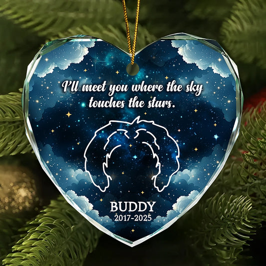 Personalized Pet Memorial Glass Ornament – Custom Heart Keepsake For Pet Lovers-web1