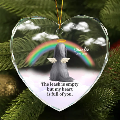 Personalized Pet Memorial Heart Glass Ornament - Rainbow Bridge Keepsake-HO-NM41-TT22-web