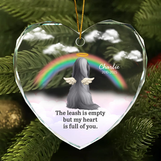 Personalized Pet Memorial Heart Glass Ornament - Rainbow Bridge Keepsake-HO-NM41-TT22-web