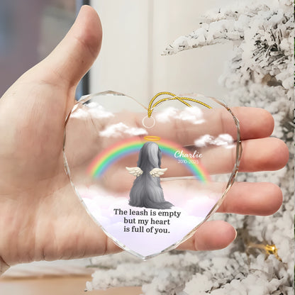 Personalized Pet Memorial Heart Glass Ornament - Rainbow Bridge Keepsake-HO-NM41-TT22-web2