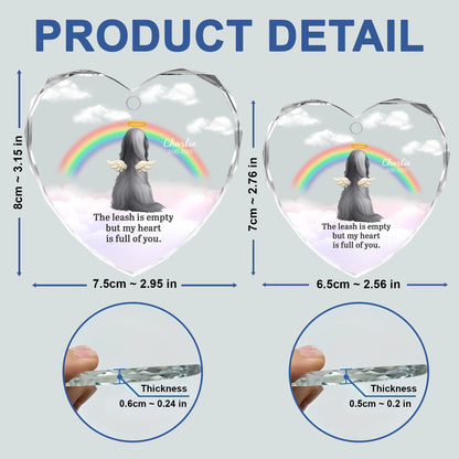 Personalized Pet Memorial Heart Glass Ornament - Rainbow Bridge Keepsake-HO-NM41-TT22-web4