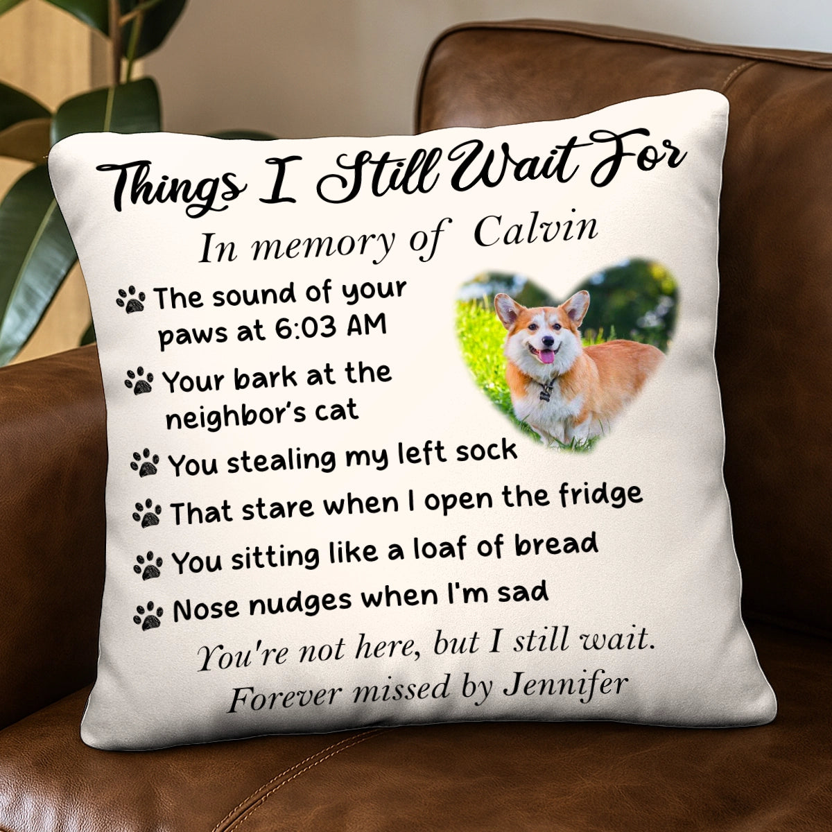 Personalized Pet Memorial Pillow - Custom In Memory Gift with Photo And Text-PL-HH12-HN08-web2