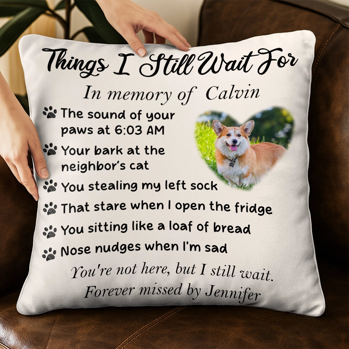 Personalized Pet Memorial Pillow - Custom In Memory Gift with Photo And Text-PL-HH12-HN08-web4