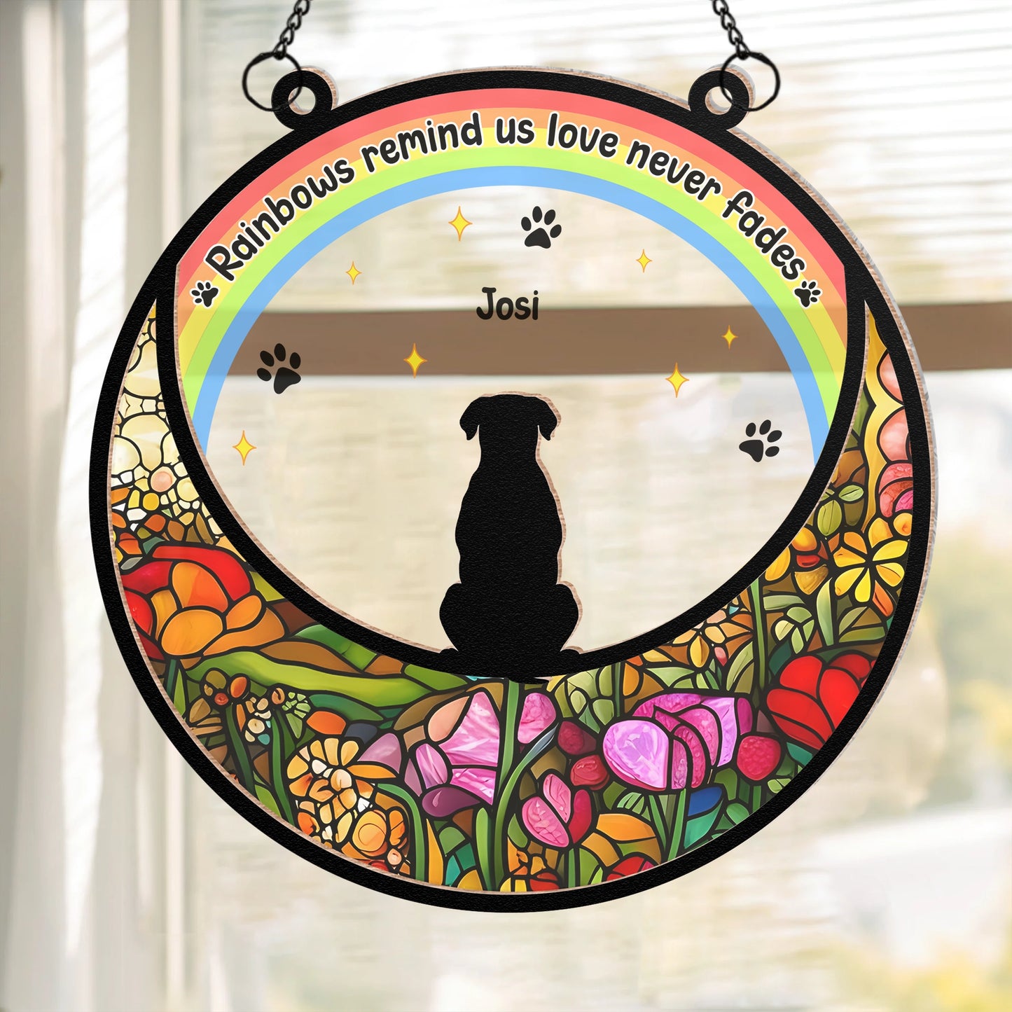 Personalized Pet Memorial Suncatcher - Acrylic & Wood Window Hanging Ornament-SA-HH06-YV57-web1