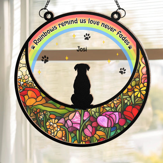 Personalized Pet Memorial Suncatcher - Acrylic & Wood Window Hanging Ornament-SA-HH06-YV57-web1
