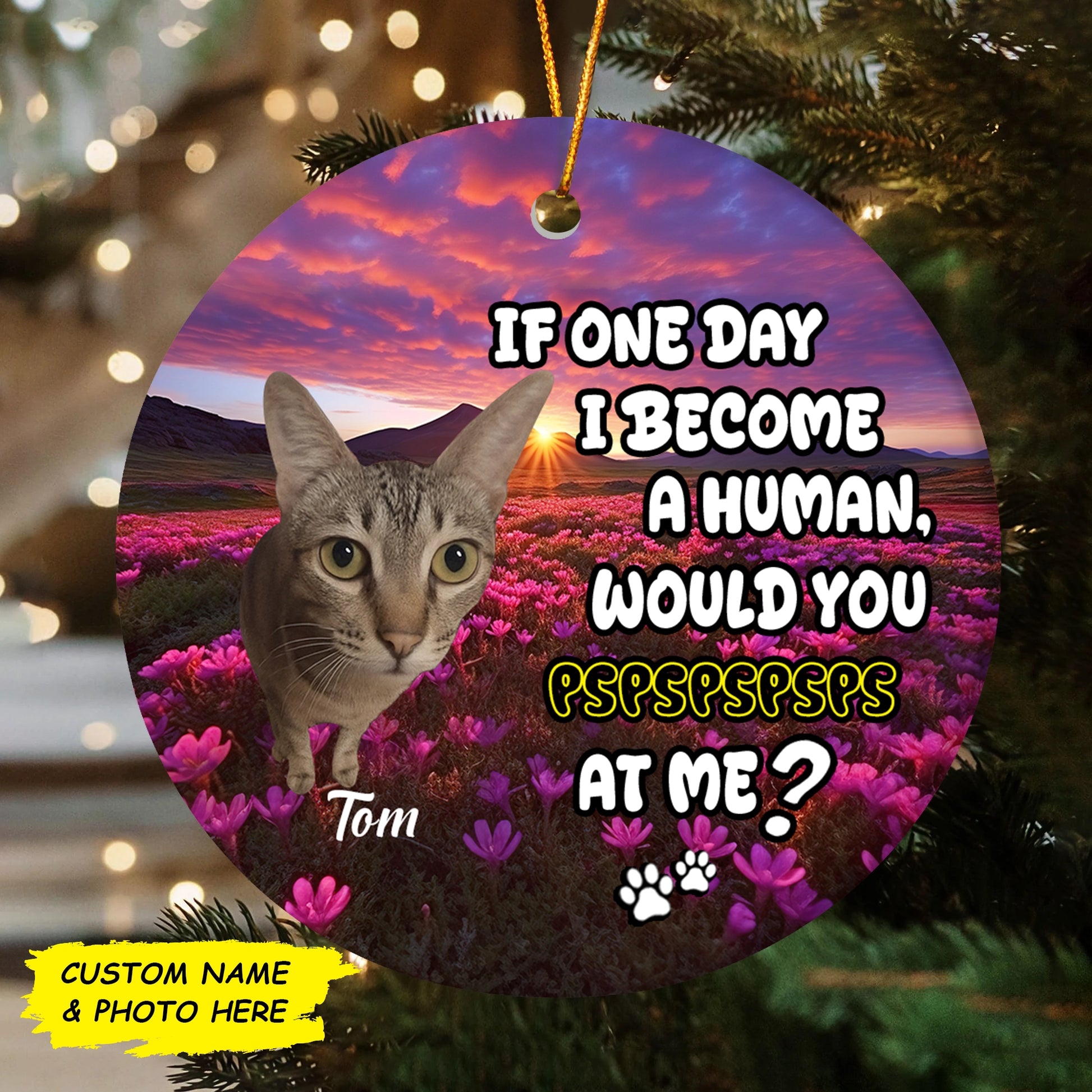 Personalized Pet Photo Ceramic Ornament  For Pet Lovers-MK_Web2