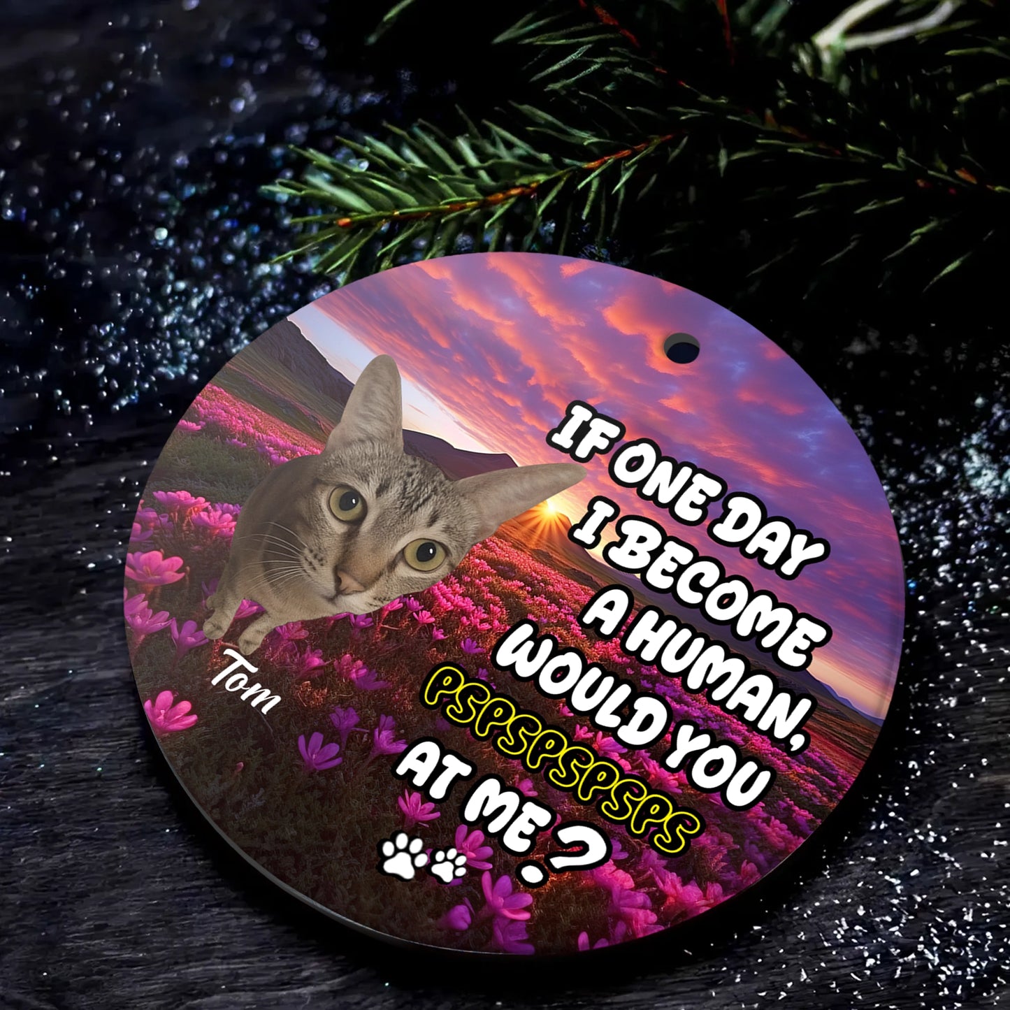 Personalized Pet Photo Ceramic Ornament  For Pet Lovers-MK_Web4