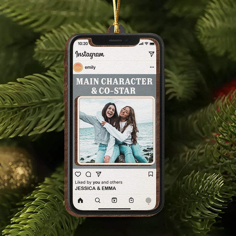 Personalized Social Media Ornament - Custom 2-Layer Christmas Keepsake Gift-web2