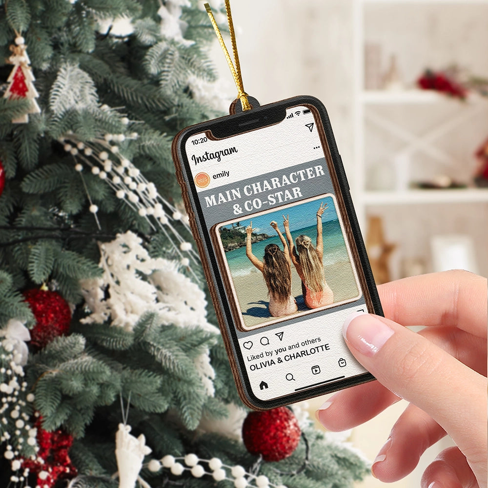 Personalized Social Media Ornament - Custom 2-Layer Christmas Keepsake Gift-web3